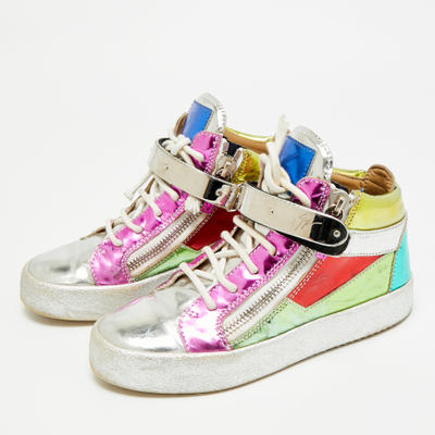 Giuseppe Zanotti Size 36 Multicolor Patent Leather High Top Sneakers