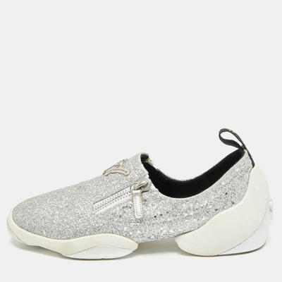 Giuseppe Zanotti Jump Size 39.5 Silver Glitter Slip On Sneakers
