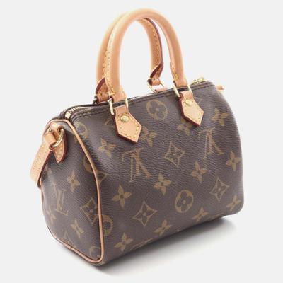 Louis Vuitton Nano Speedy Brown Monogram Canvas Shoulder Bag