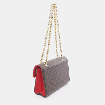 Louis Vuitton  Victoire Brown Monogram Canvas Leather Shoulder Bags