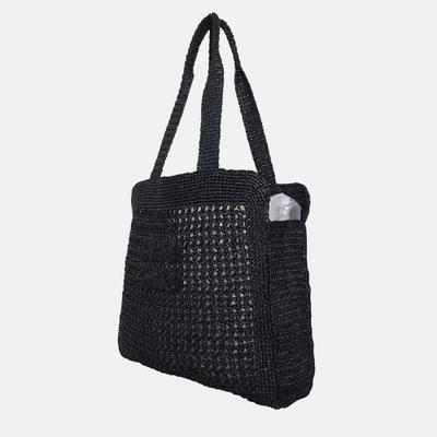 Miu Miu Crochet Raffia Tote Bag