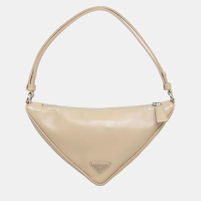 Prada Leather Triangle Pouch Bag