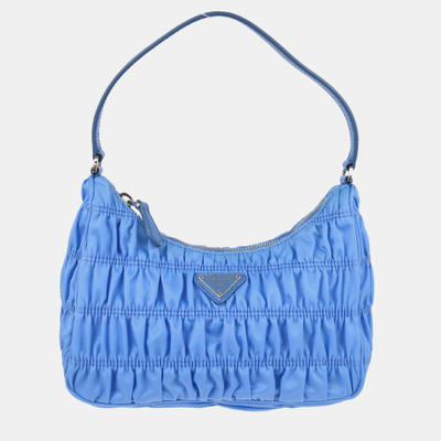 Prada Blue Nylon Shoulder Bag