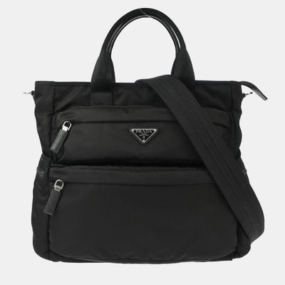 Prada Black Nylon Tote Bag