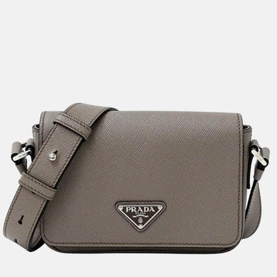 Prada Shoulder Bag Saffiano Greige