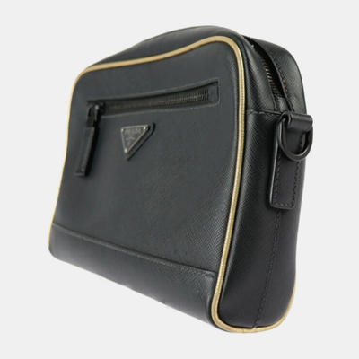 Prada Black Leather Travel shoulder bag