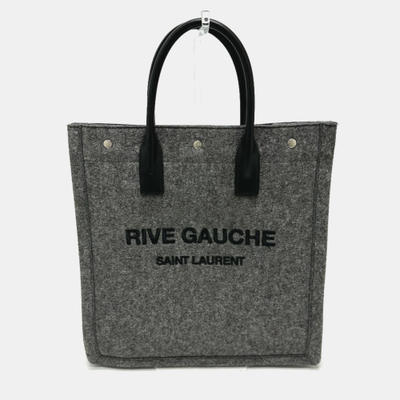 Saint Laurent Gray/Black Shoulder Tote Bag