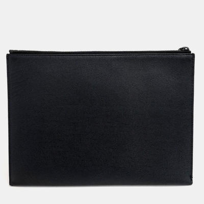 Saint Laurent Paris Black Leather Clutch