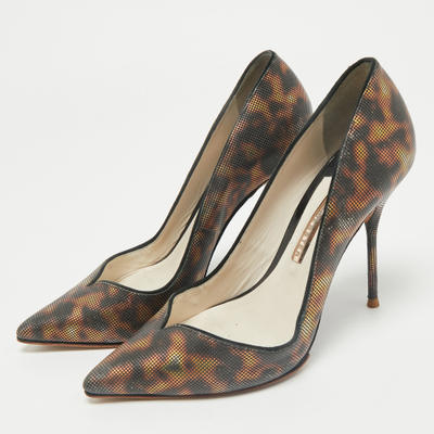 Sophia Webster Brown Printed Leather Izzy Pumps Size 37