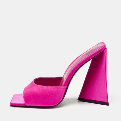 The Attico Pink Satin Devon Slide Sandals Size 39