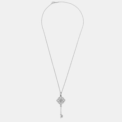 Tiffany & Co. Tiffany Keys Diamonds 18k White Gold Necklace