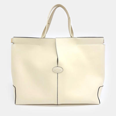 Tod's Yellow Leather Medium Di Back Folio Bag