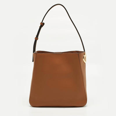 Valentino VLogo Brown Leather Bucket Bag
