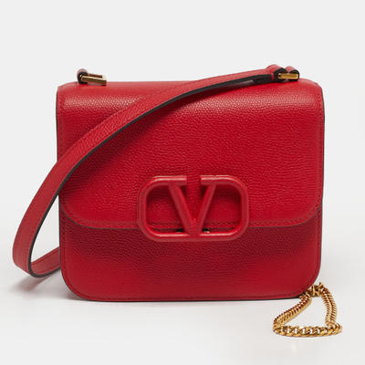 Valentino VSling Red Leather Shoulder Bag