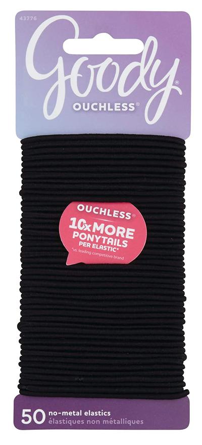 Ouchless Black Thin Elastics