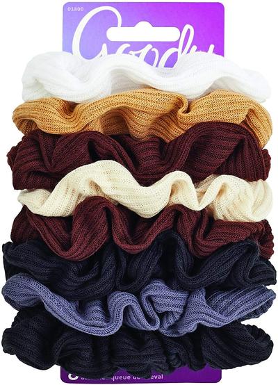 Ouchless Assorted Neutrals Gentle Ribbed Scrunchies