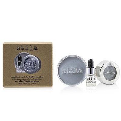 Magnificent Metals Foil Finish Eye Shadow With Mini Stay All Day Liquid Eye Primer - Titanium