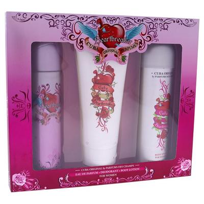 Cuba Heartbreaker Eau De Parfum - 3 Piece Gift Set