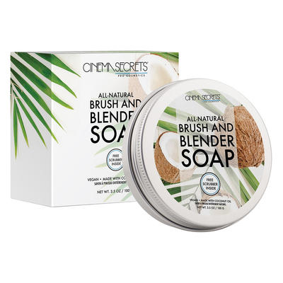 All-Natural Solid Brush Soap with Scrubber