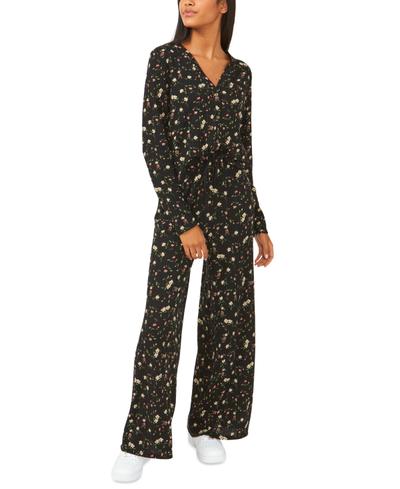 Elody Floral-print Cardigan In Rich Black