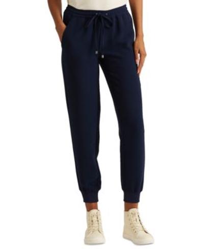 Side-stripe Crepe Sweatpants In French Navy - 2