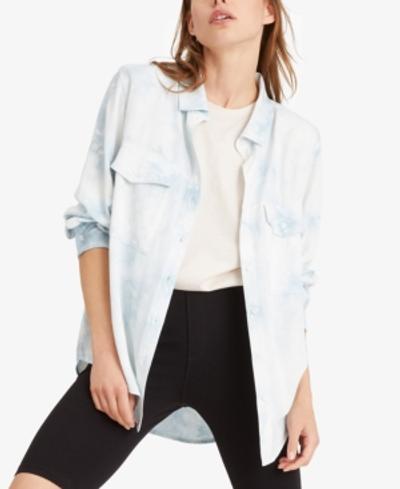 Boyfriend Button-up Shirt In Sky Blue Tie Dye - XS