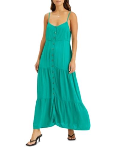Traveler Sleeveless Long Maxi Dress In Dark Palm