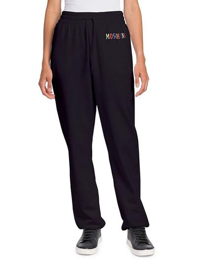 Women's Moschino Logo Sweatpants - Black Multi - 44(10)