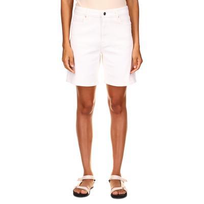 Boy Cut Denim Bermuda Shorts In White - 25