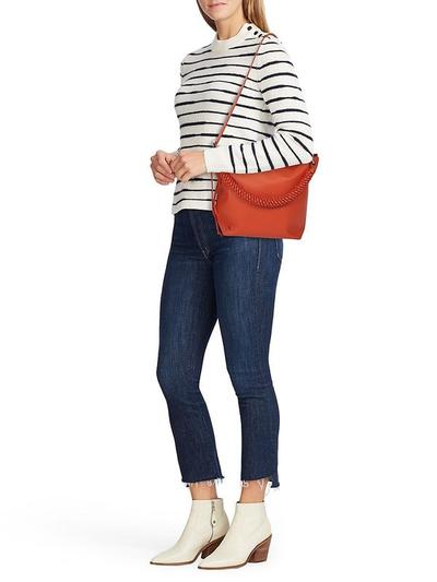 Women's Braided Handle Leather Shoulder Bag - Le Vermillion