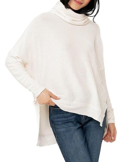 Women's Turtleneck High Low Sweater - Ivory - M