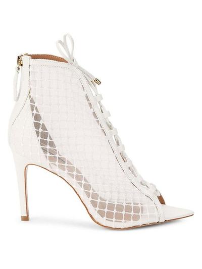 Bcbgmaxazria Women's Ellise Peep Toe Mesh Booties - Ivory - 9