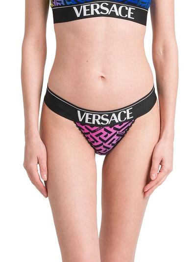 Women's Greca Signature Thong - Pink Multi - 4(L)