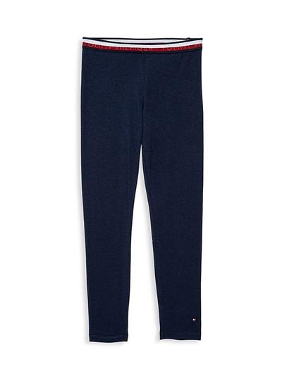 Little Girl's Stripe Leggings - Navy Blazer - 6