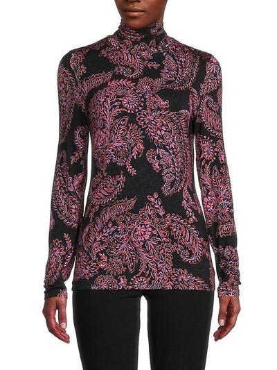 Bcbgmaxazria Women's Paisley Turtleneck Top - Pink Multi - L