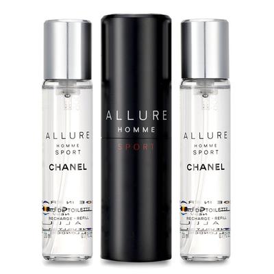Allure Homme Sport Eau De Toilette Travel Spray & Two Refills