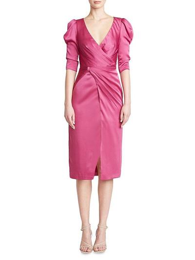 Women's Ina Wrap Front Satin Dress - Rosewood