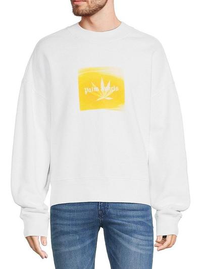Men's Leaf Graphic Crewneck Sweatshirt - White - M
