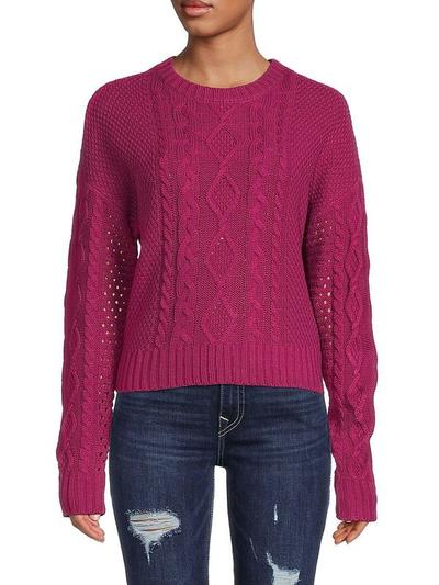 Cozy Cable Knit Sweater - Magenta - XS
