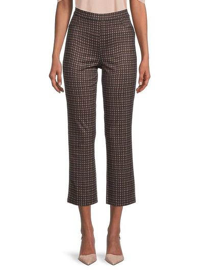 Women's Plaid Cropped Pants - Brown Multi