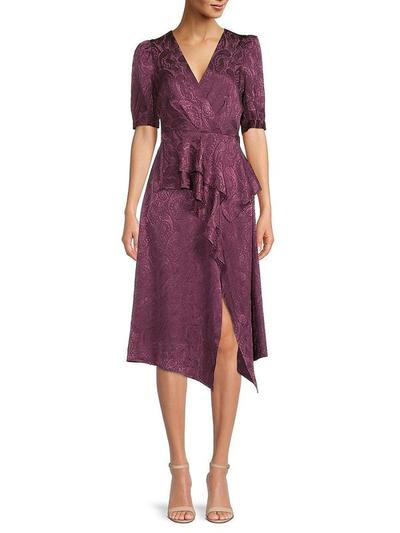 Bcbgmaxazria Women's Paisley Pattern Faux Wrap Cocktail Dress - Mauve