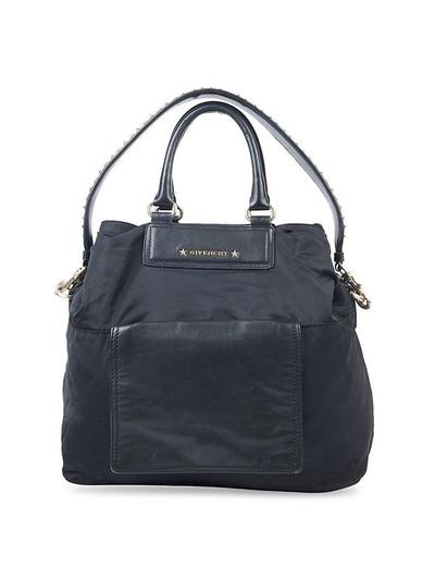 Women's Studded Canvas Top Handle Bag - Black