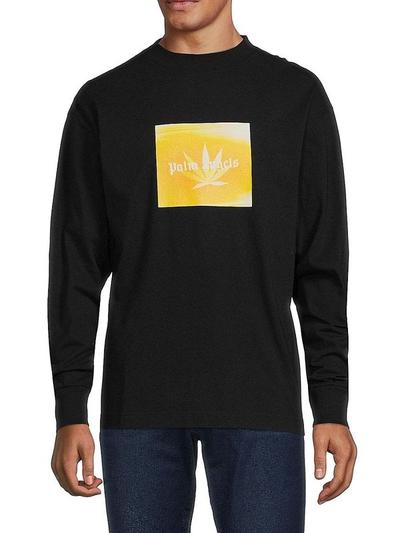 Men's Leaf Graphic Crewneck Sweatshirt - Black - XS