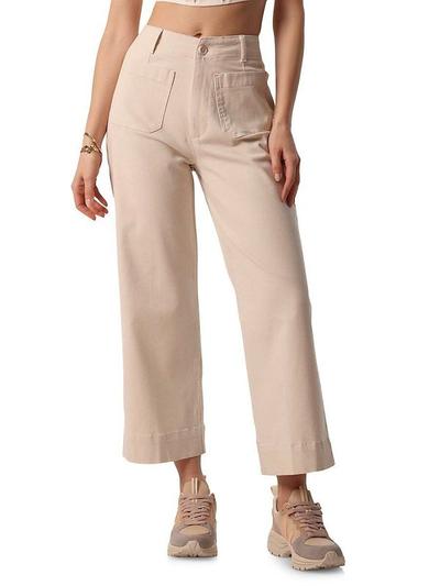 Women's High Rise Wide Leg Cropped Pants