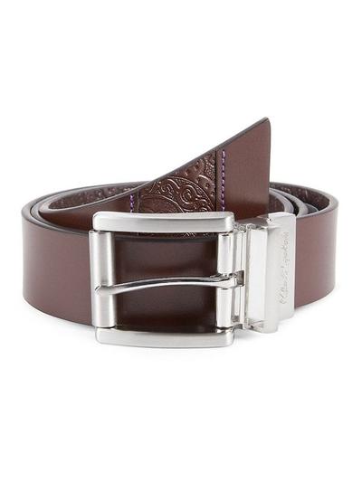 Men's Norton Reversible Embossed Leather Belt - Brown - 40