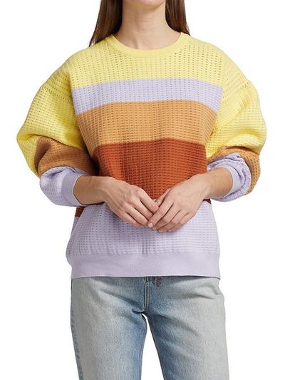 Women's Oversized Waffle Knit Sweater - Sun - L