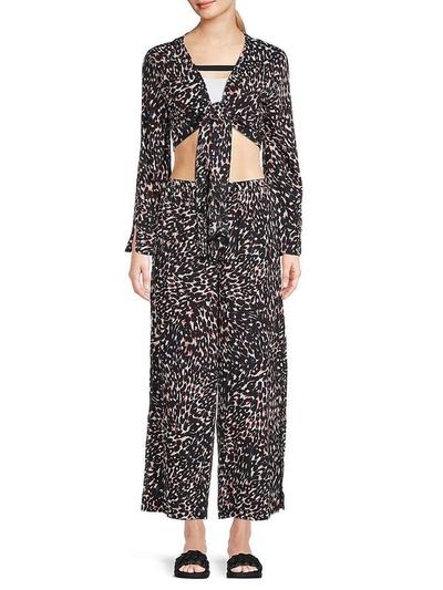 Pull On Leopard Cropped Pants - XS