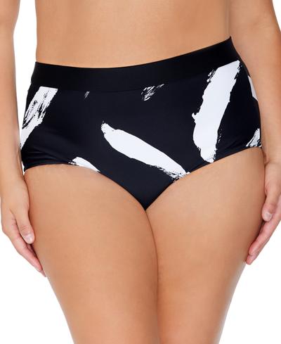 Plus Size Island High-rise Bikini Bottoms In Black Sand