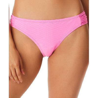 Pretty In Pique Side-shirred Bikini Bottoms In Femme - S