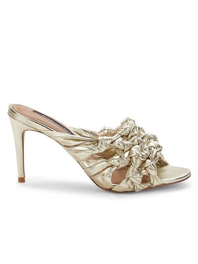 Bcbgmaxazria Dori Metallic Knot Leather Sandals - Gold - 8